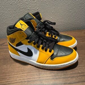 Men’s Jordan 1 Yellow and Black Sneakers